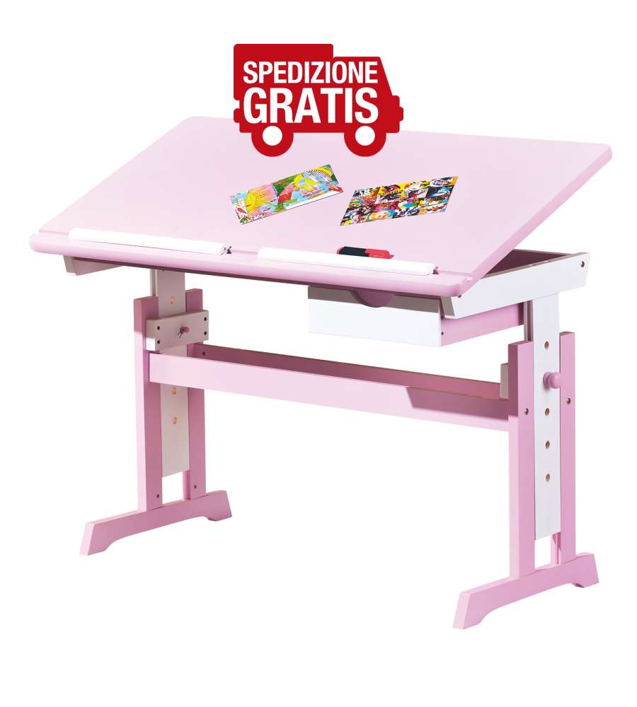 Scrivania Cecilia 109 x 55 x 63-88 Rosa