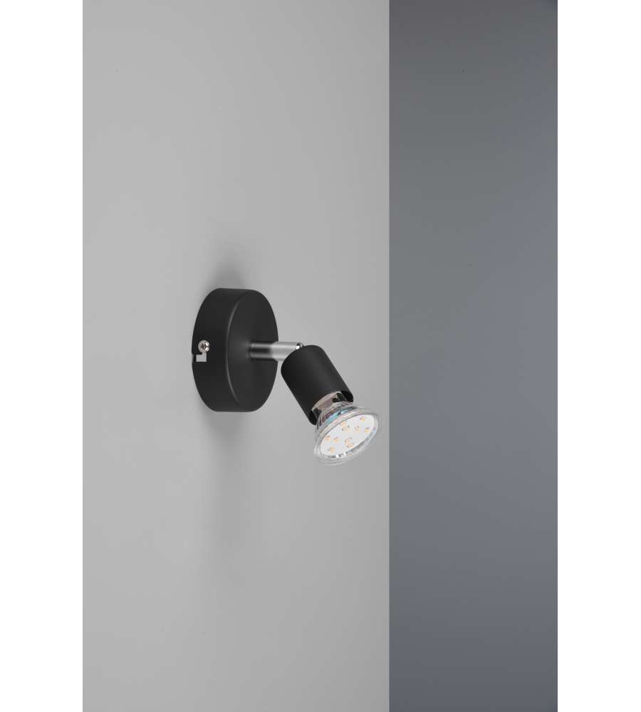 Faretto Paris GU10 35W Nero Opaco Diametro 8 cm