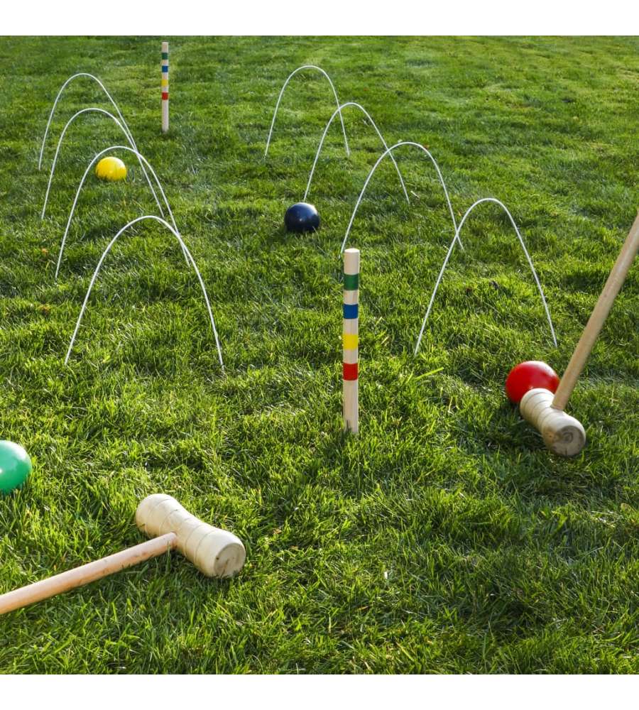 HI Set Gioco Croquet 125x25 cm Multicolore