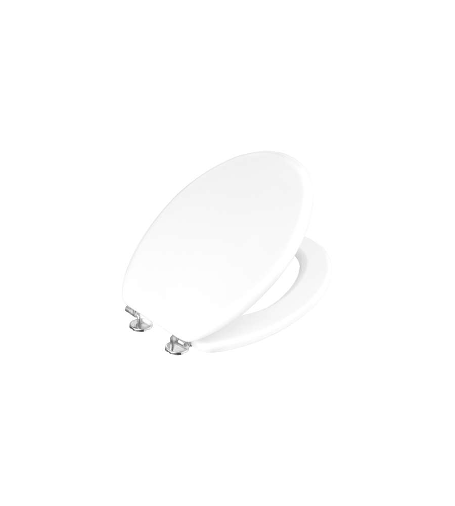 Copriwater Sedile WC, Modello Bern in Legno Laccato, Bianco