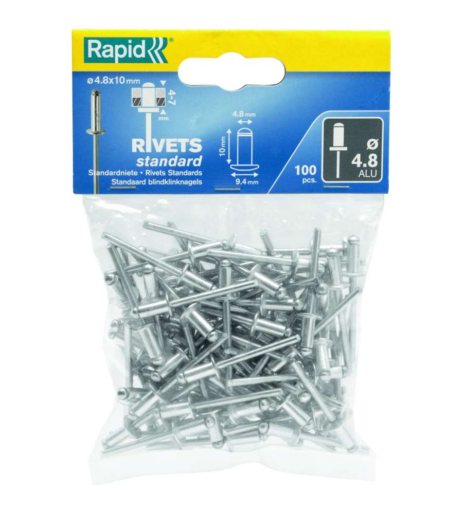 Rivetti  4.8 x 14 mm Alluminio 100 Pezzi