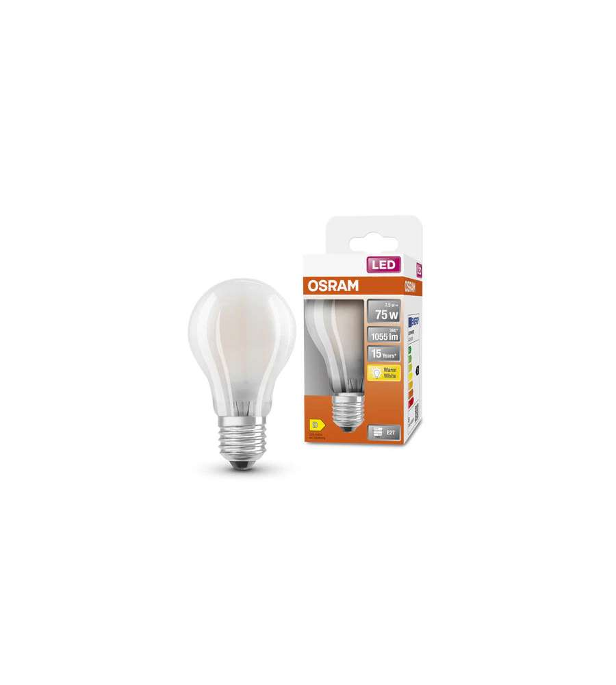 Lampadina LED Osram Star Classic A75 filamento Luce Calda E27
