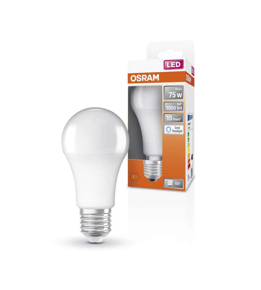 Lampadina LED Osram ricambio 75W E27 Forma A 6500K Luce diurna fredda Opaca