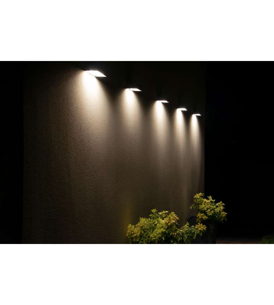 Lampada Pannello Solare LED Bianco 6W con Sensore di Movimento IP65 - 850lm 3000K 230x97x43mm