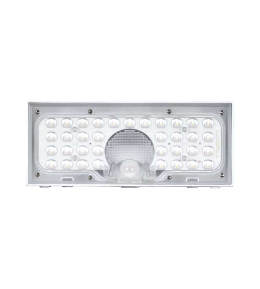 Lampada Pannello Solare LED Bianco 6W con Sensore di Movimento IP65 - 850lm 3000K 230x97x43mm