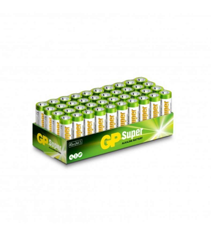 15A-S40 / LR6 / AA - Batteria Super Alcalina Stilo AA (Confezione 40 Pezzi)