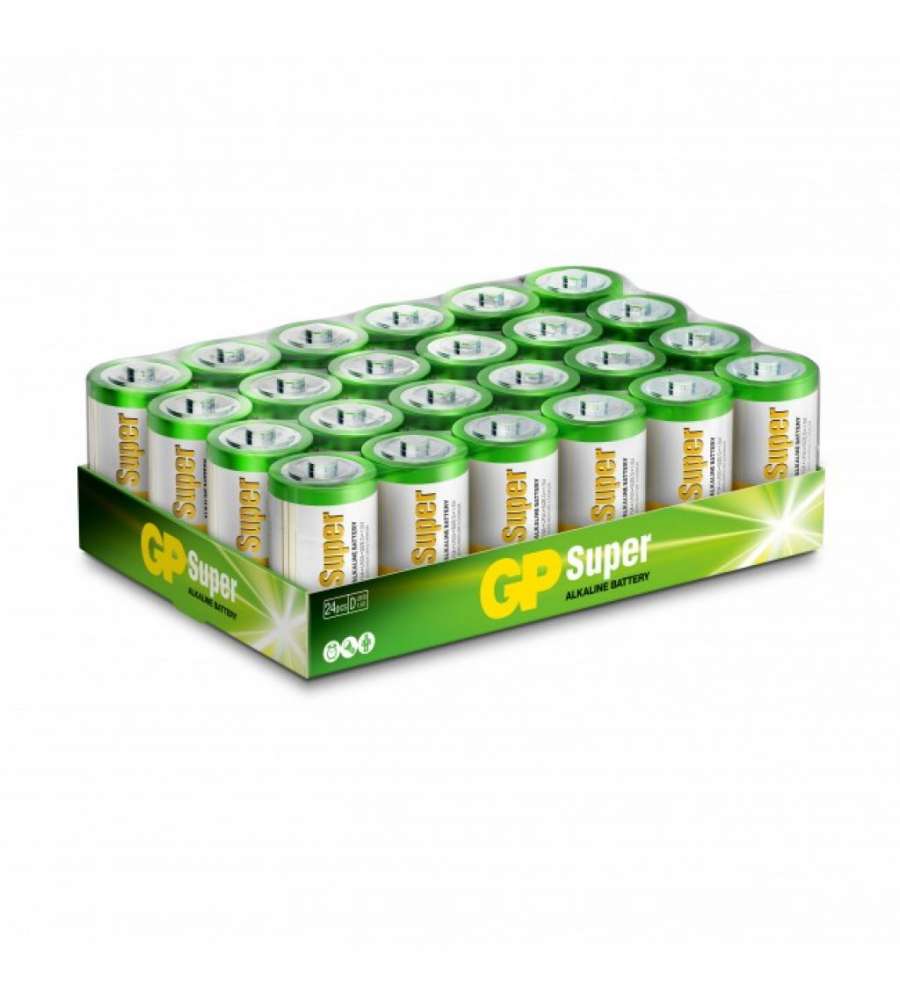 13A-S24 / LR20 / D - Batteria Super Alcalina Torcia D (Confezione 24 Pezzi)