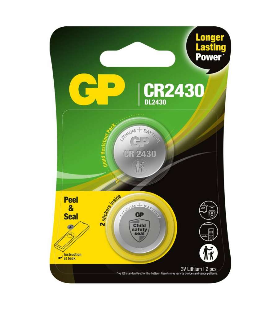 Batteria al Litio a Bottone 3V CR2430 (Blister 2 Pezzi)