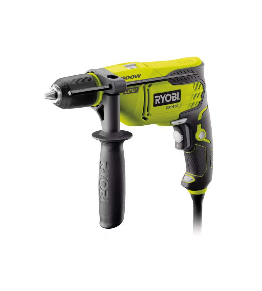 Trapano a Percussione compatto con Mandrino Autoserrante ed ingranaggi in acciaio 800W Ryobi RPD800-K