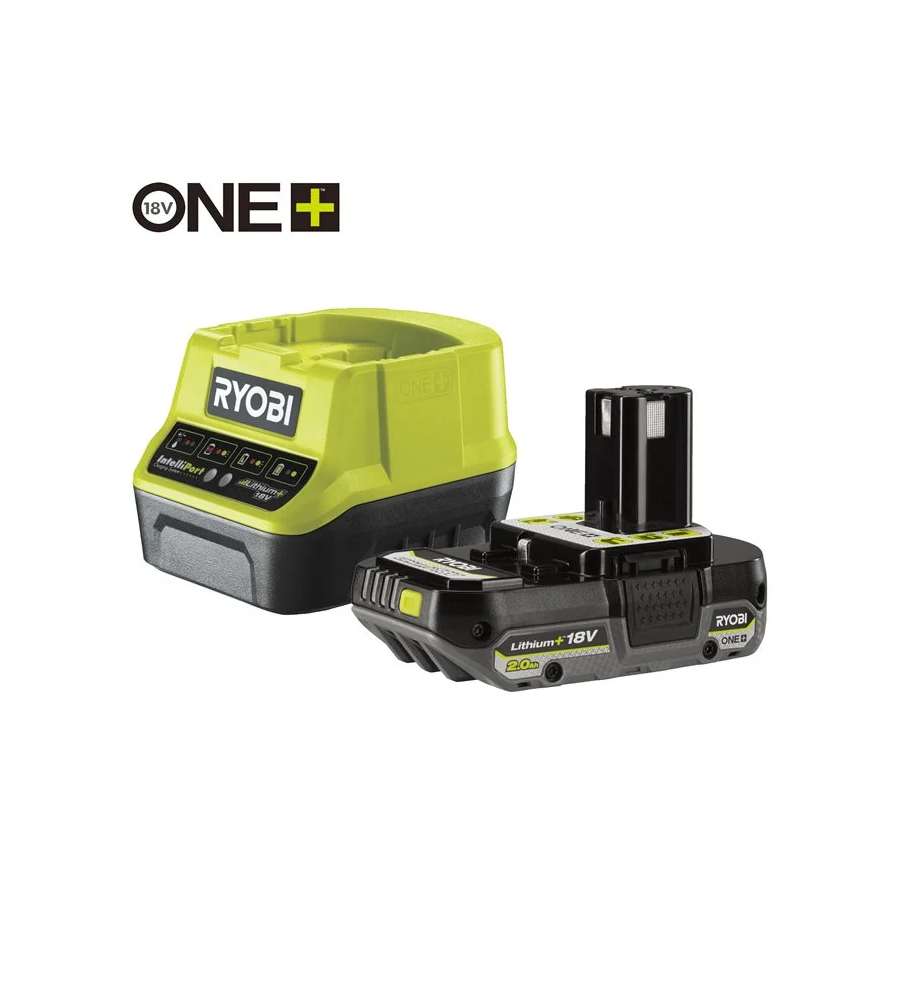 Ryobi Kit Batteria 2Ah Li-ion + Caricabatteria 18V ONE+ - Compatibile