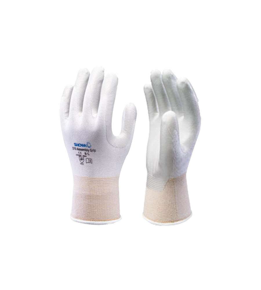 Showa Guanti da Lavoro Nitrile 370 - Bianchi - Taglia 7