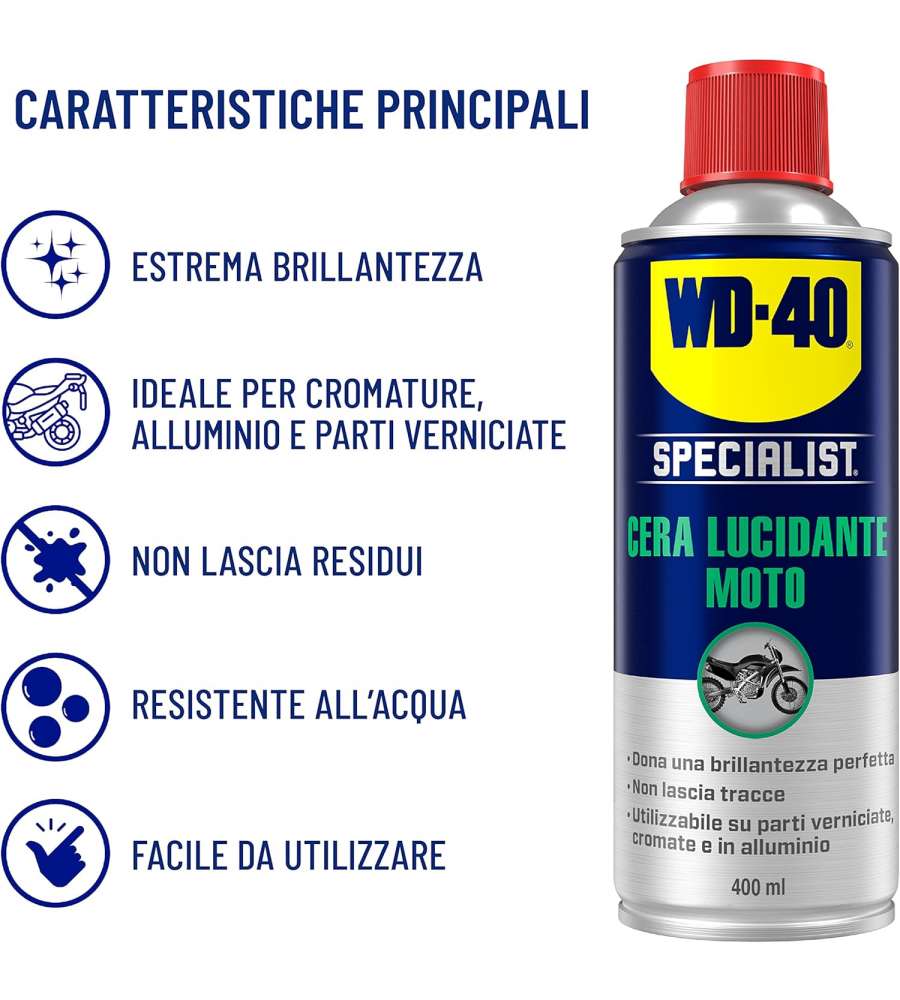 WD-40 Cera Lucidante Moto - Contiene Cera Carnauba - 400 ml