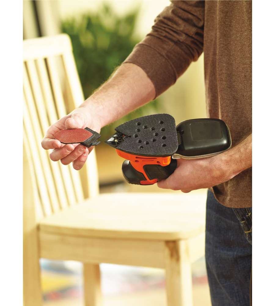 Black+Decker Levigatrice Orbitale Multifunzione 120W - Ideale per Lucidatura e Pulizia