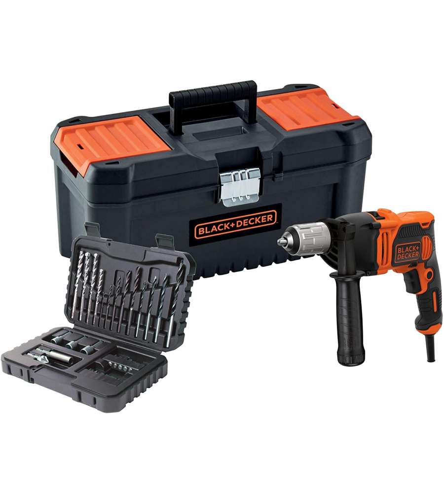 Trapano a filo con set e valigetta Black+Decker