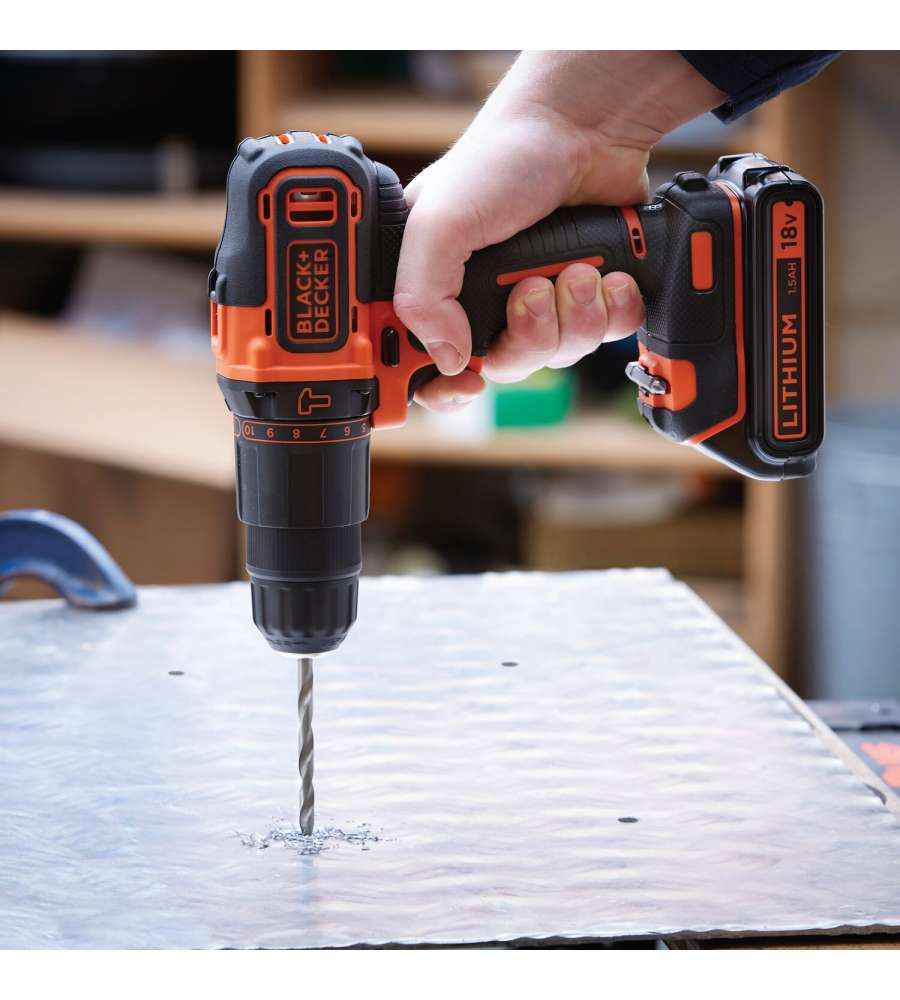 Black+Decker Trapano Avvitatore a Percussione - 18V - 2 Batterie
