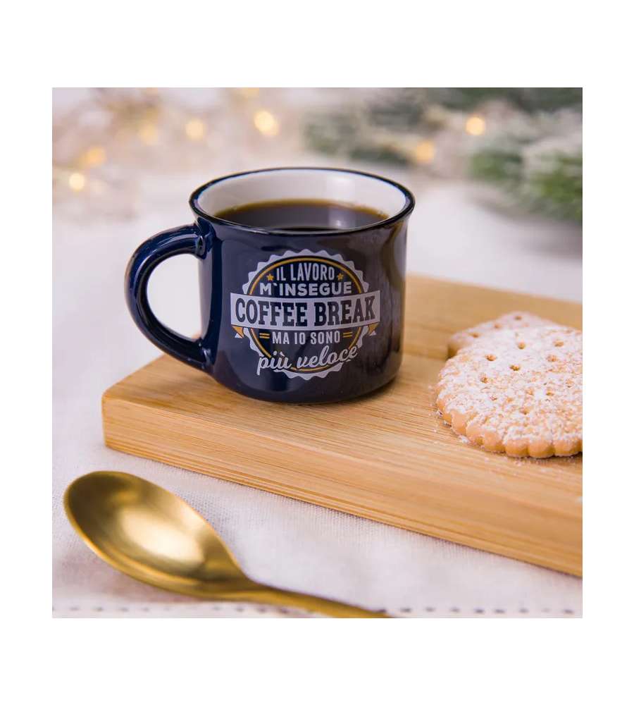 Tazzina da caff Coffee Break - Blu - 7,5x4,8x5,5 cm