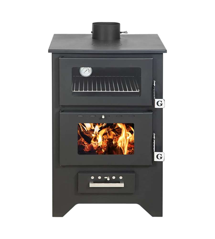 Stufa a legna con forno SILVIA Nera 14,8 Kw