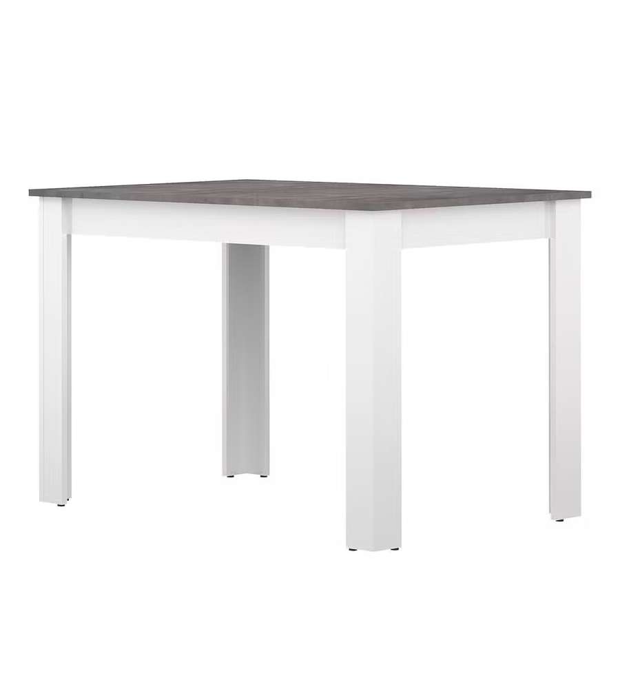 Tavolo da pranzo Pepper bianco e cemento scuro - 110x75x75H cm