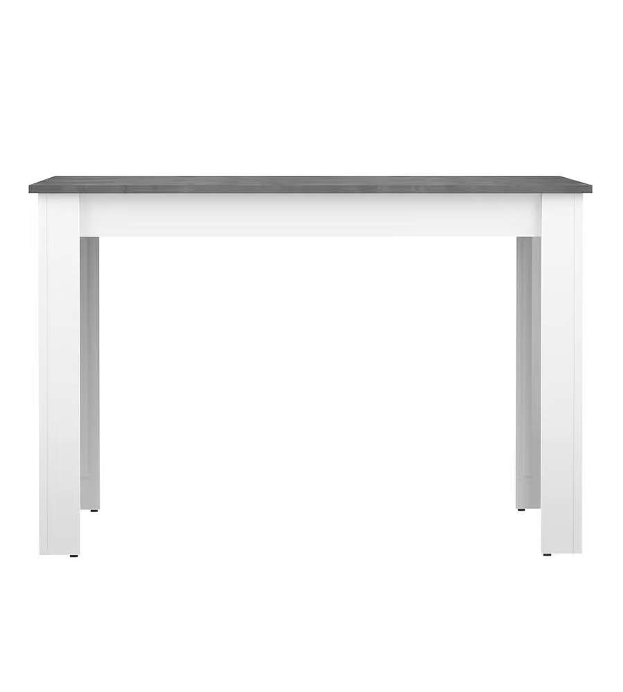 Tavolo da pranzo Pepper bianco e cemento scuro - 110x75x75H cm