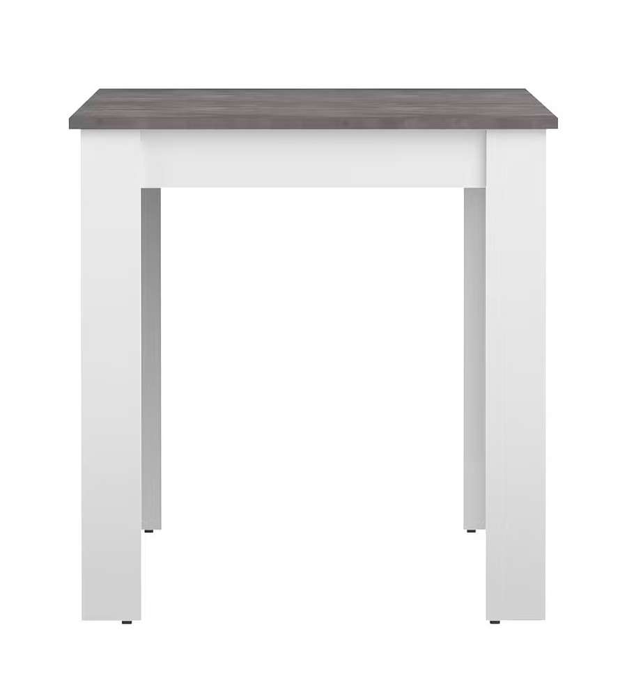 Tavolo da pranzo Pepper bianco e cemento scuro - 110x75x75H cm