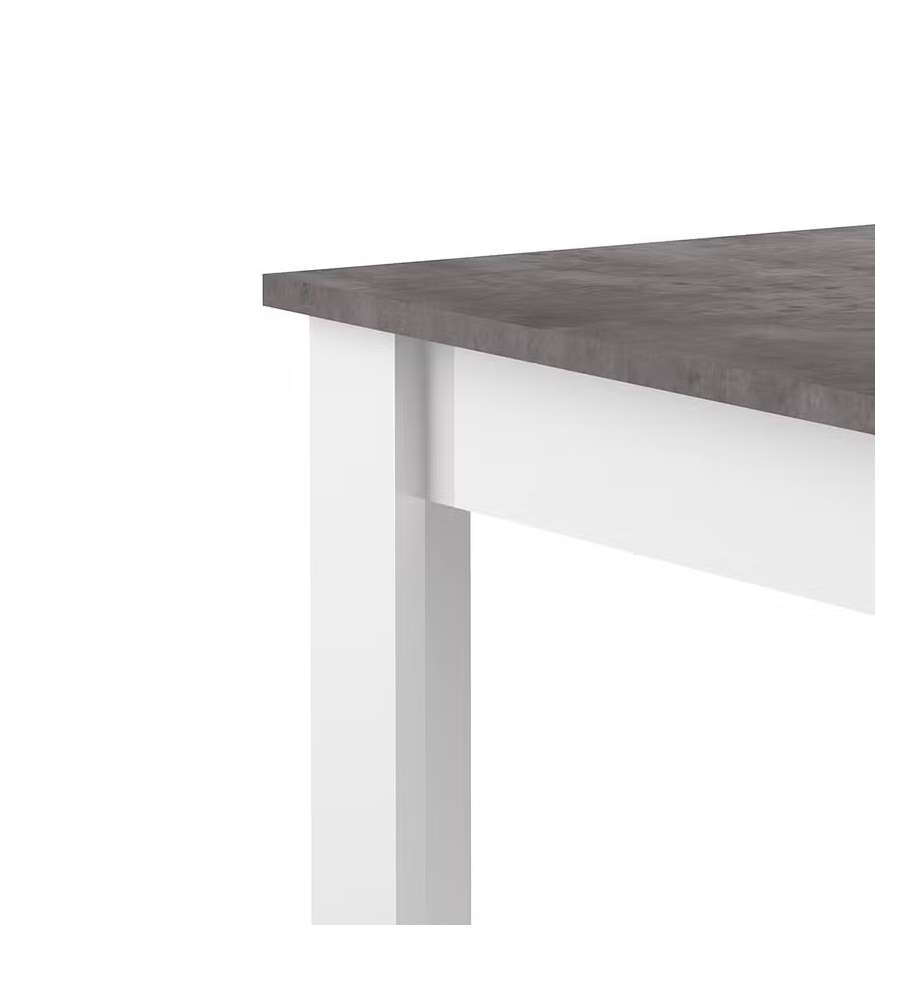 Tavolo da pranzo Pepper bianco e cemento scuro - 110x75x75H cm