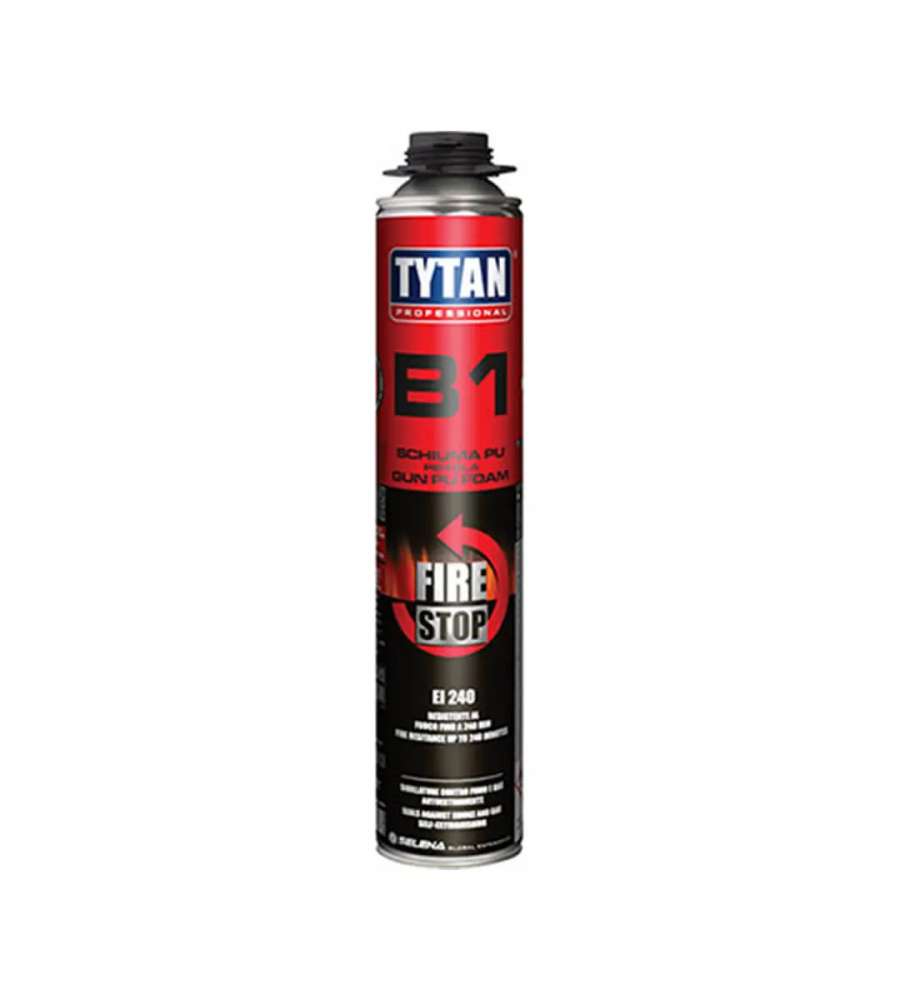 Schiuma poliuretanica antifuoco Fire Stop per pistola B1 Ei 240 ml750 Tytan