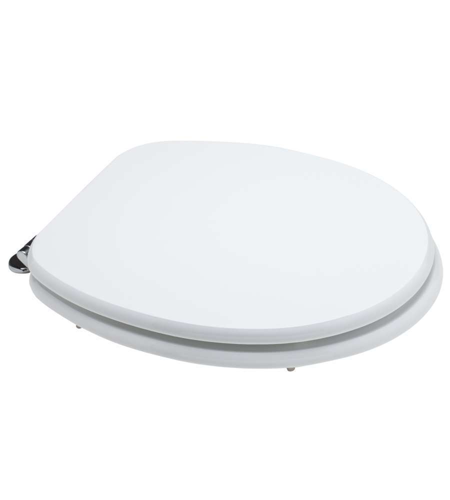 Sedile WC Universale Antibatterico Bianco MDF - Cerniere Metallo - Comfort e Igiene
