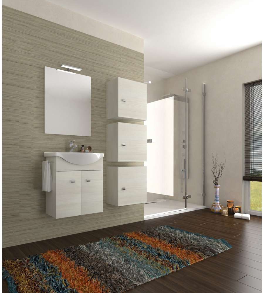 Pensile cubo rovere bianco 45 cm Zaffiro