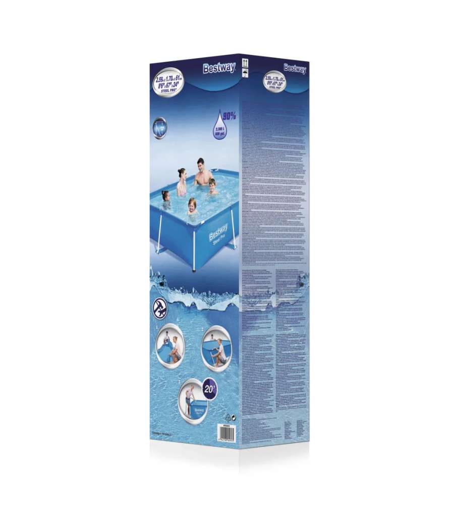 Bestway Piscina Rettangolare Steel Pro - Blu - 259x170x61 cm