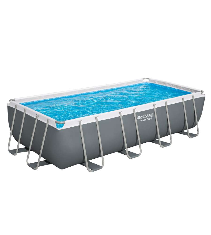 Bestway Piscina Power Steel - Grigio Bianco - 549x274x122 cm