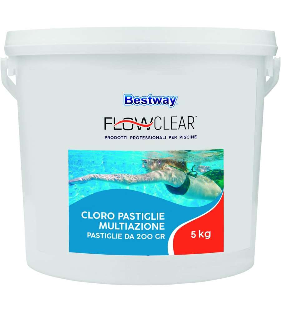 Pastiglie multiazione per piscina da 200 g, confezione da 5 kg Bestway