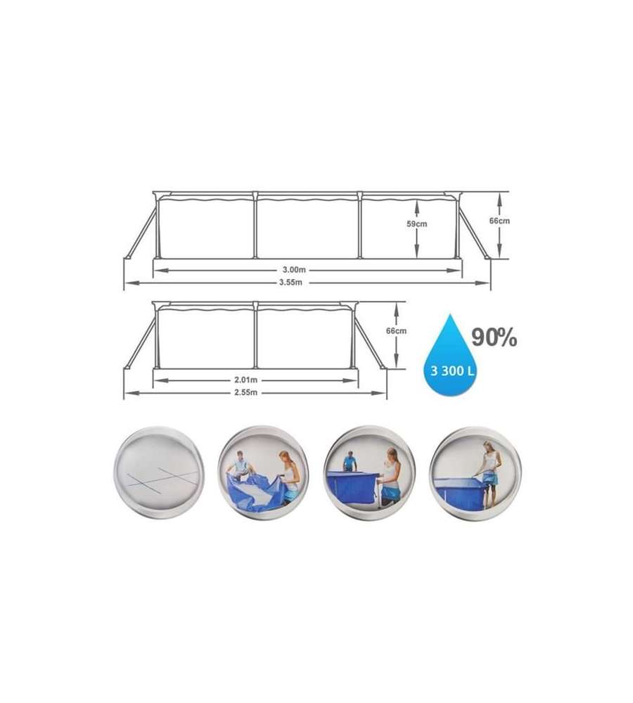 Piscina rettangolare Deluxe Splash Frame New