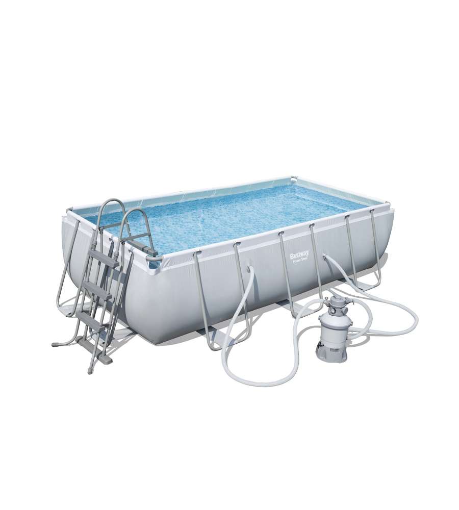 Bestway Piscina Rettangolare Power Steel - Chiaro - 404x201 cm
