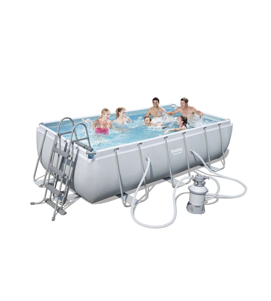 Bestway Piscina Rettangolare Power Steel - Chiaro - 404x201 cm