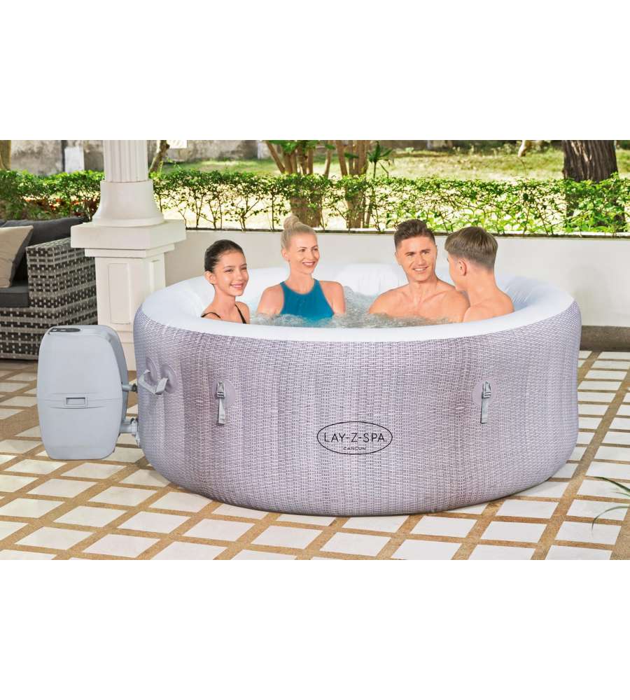 Bestway Piscina Spa Gonfiabile Lay-Z-Spa Cancun - Grigio - 180x66 cm