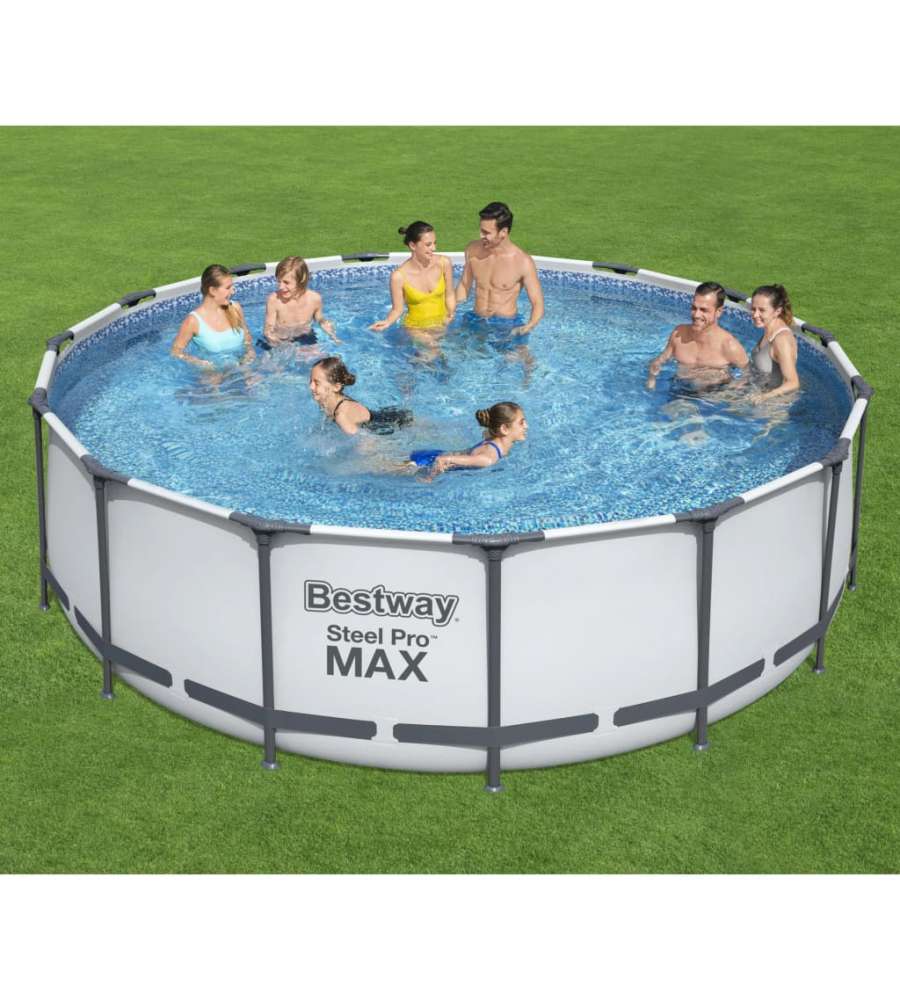 Bestway Set Piscina Fuori Terra Steel Pro MAX Rotonda 457x122 cm
