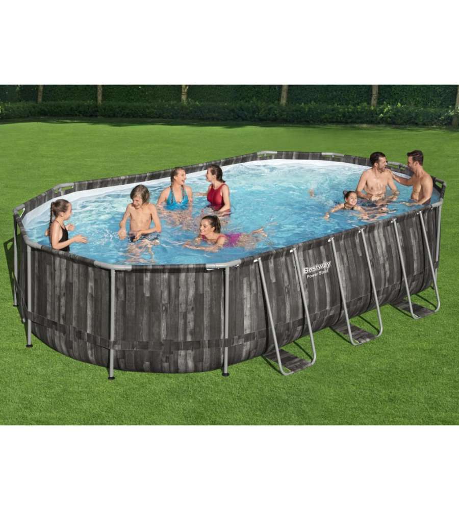 Bestway Set Piscina Ovale Power Steel 488x305x107 cm