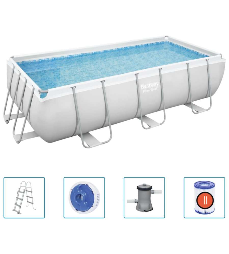 Bestway Power Steel Set Piscina Rettangolare 404x201x100 cm