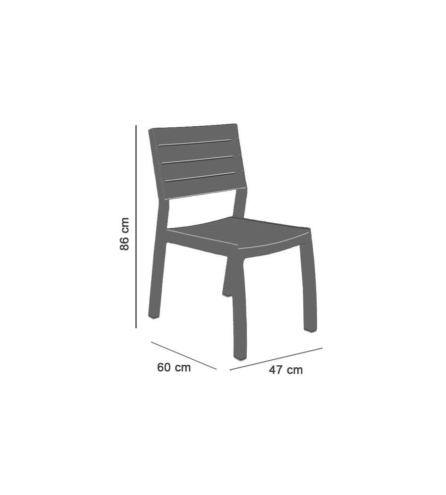 Keter Sedia da Giardino Harmony - Grafite/Bianco - 47x60x86 cm