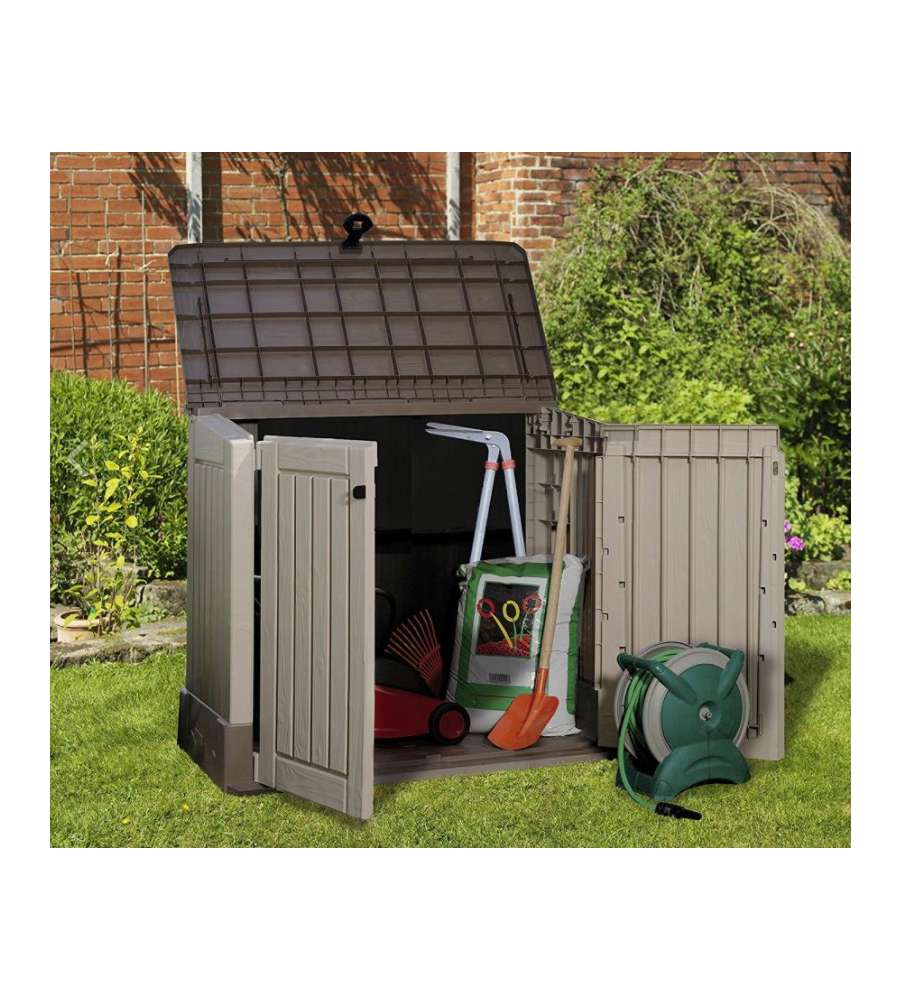 Keter Baule Porta Attrezzi in Resina Store-It-Out - Beige Effetto Legno - 845L