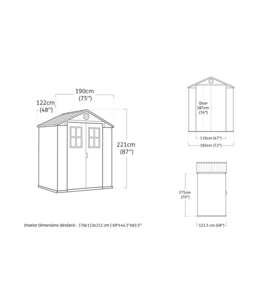 Keter Casetta da Giardino Darwin 6x4 - Effetto Legno - 190x122x221 cm