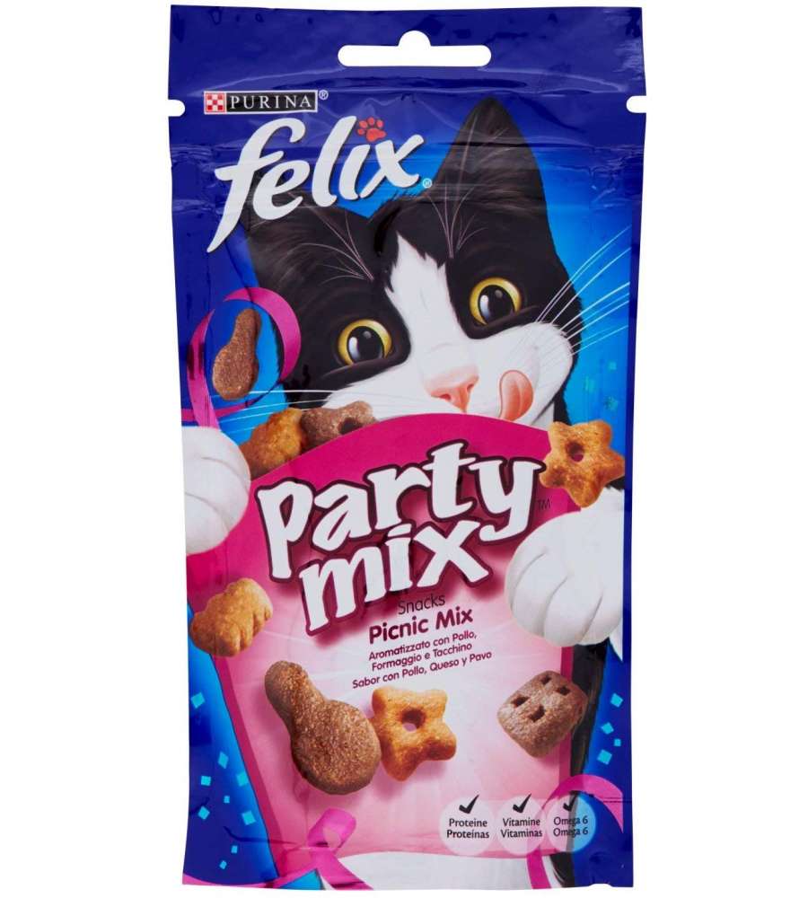 Purina felix Party Mix con Pollo, Formaggio e Tacchino