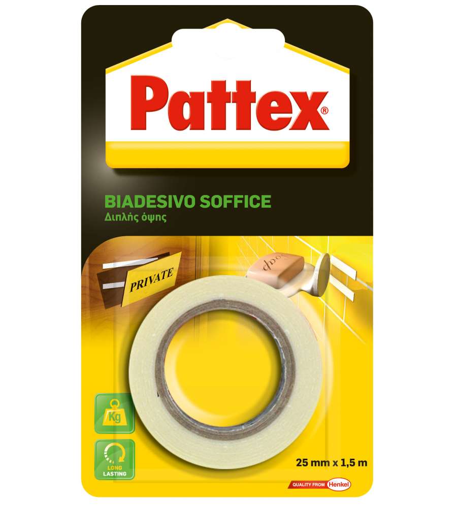 Pattex Biadesivo Soffice 25 mm x 1,5 m