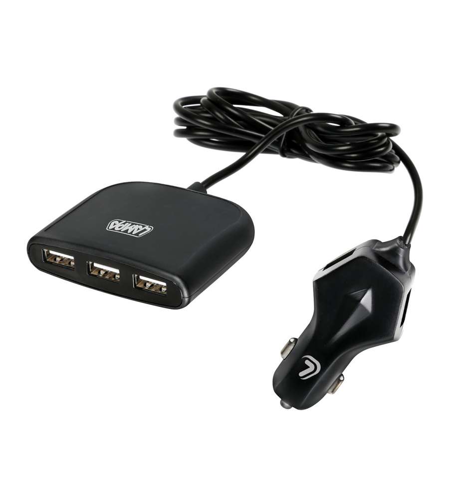 Family Usb, Caricabatteria 5 Porte Usb Con Prolunga - Fast Charge - 11600 Ma - 12/24V