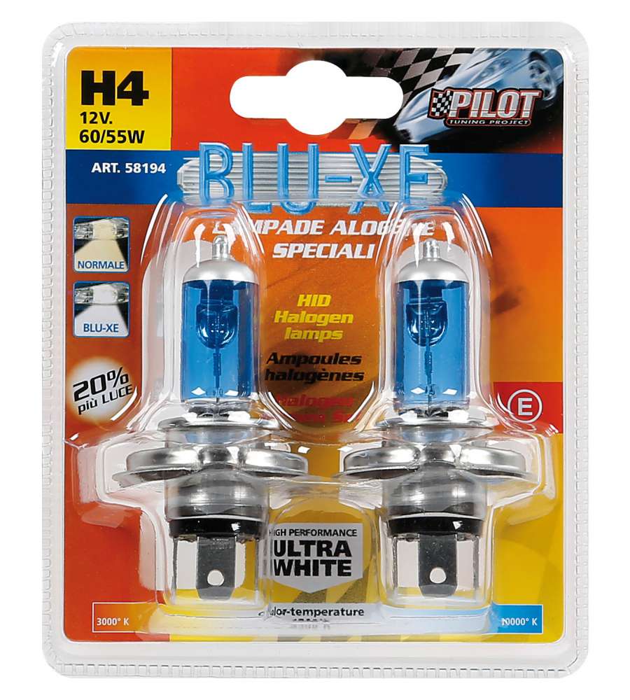 Lampada alogena Blu-Xe H4 60/55W P43t 12V 2pz