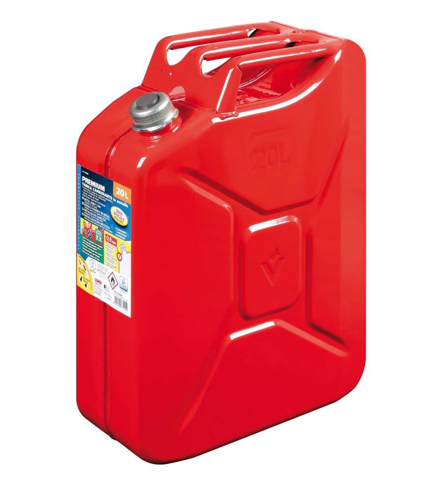 Premium, Tanica Carburante In Metallo - 20 L - Rosso
