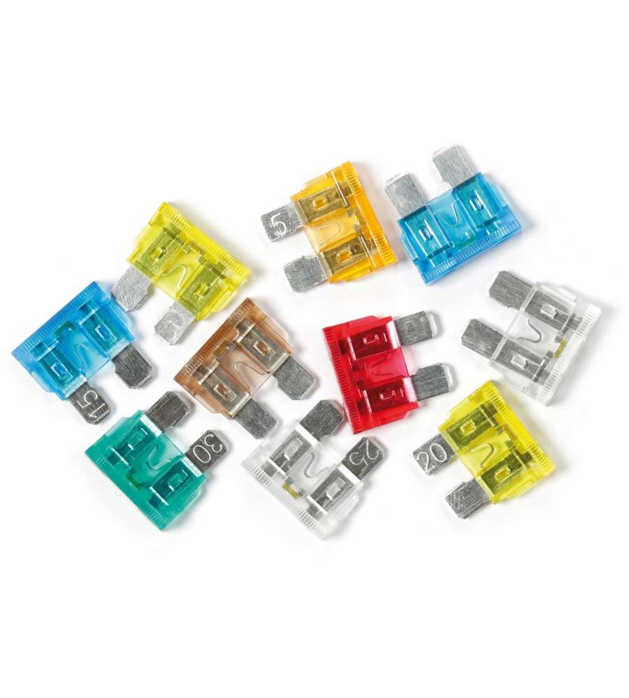 Set 10 fusibili lamellari con spia a led 12/32v