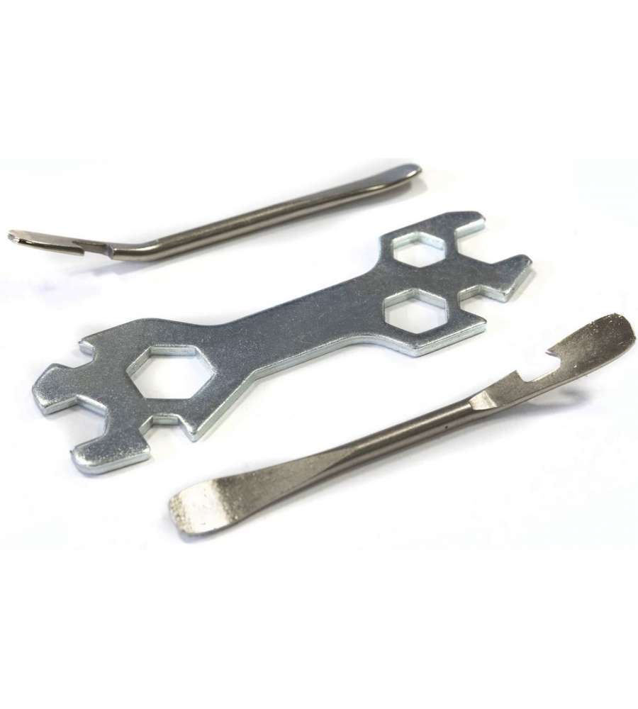 Set universale manutenzione bici con chiavi e levacoperture