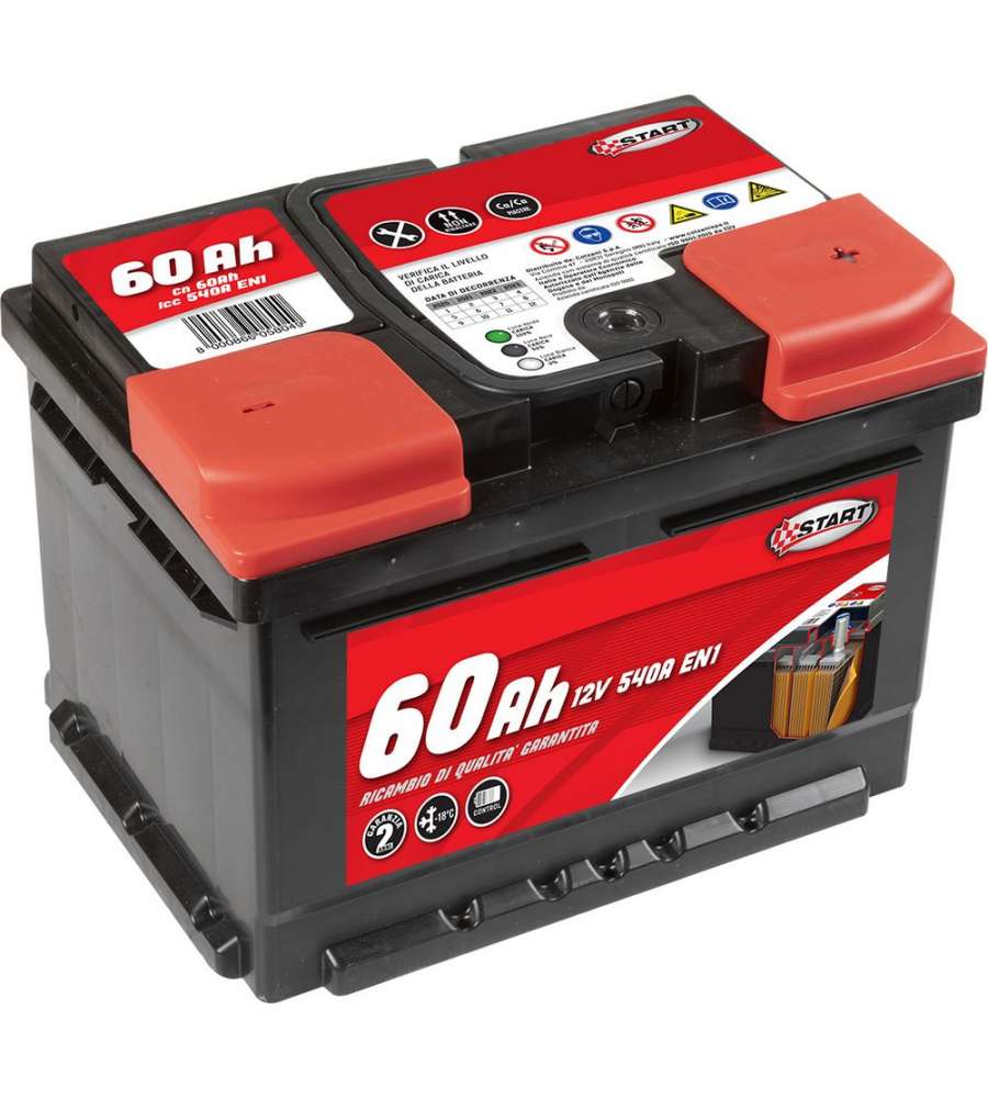 Batteria Auto Start 60AH 12V 540A polo positivo destro Cassetta L2