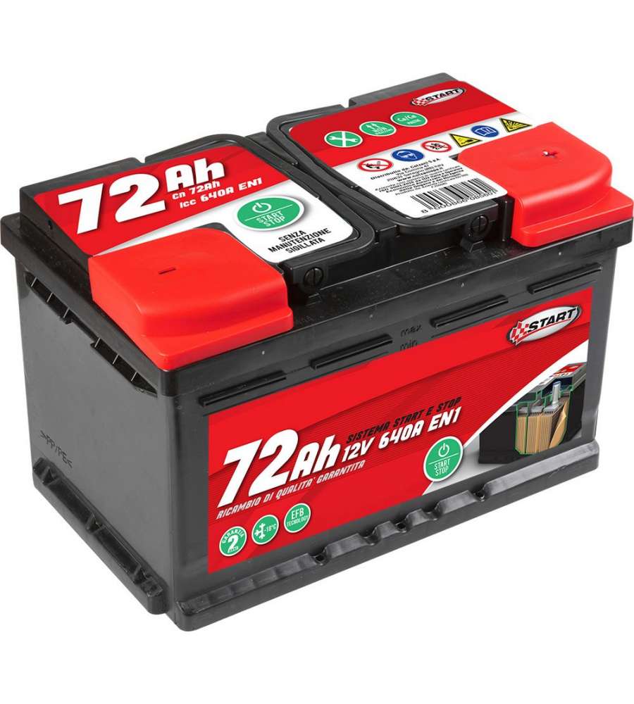 Batteria Stop&Start 72AH 12V 640A (EN1) sigillata polo destro Cassetta L3